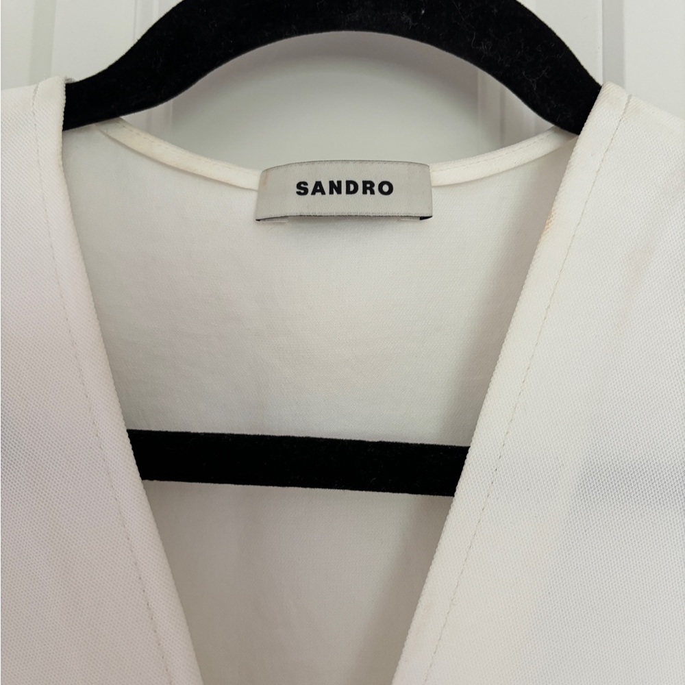 Sandro Elegant White Blouse - Picture 9 of 15